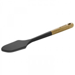 Spatule &agrave; Patisserie - STAUB - 30 cm - Silicone Noir - Bois d'Acacia - R&eacute;sistante &agrave; la chaleur