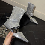 Naiste terava ninaga seksikad kontsad Kingad Bling Luksuslikud pahkluu jahedad saapad Sandaalid, naine 2024 Trend, uued Chelsea saapad, talvised Mujer Zapatos 35 must