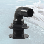 90 Degree thru Hull Scupper Convenient Replace for Boats Yachts 1pc_Black drain