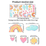 Vikerkaaret&auml;hed pilved v&auml;rviline p&auml;ikesevalgus staatiline kleebis klaasaken kodukaunistus seinakleebis aknakleebis