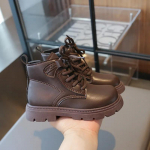 Uued kevad-s&uuml;gis laste kingad saapad t&uuml;drukule &uuml;hev&auml;rvilised v&auml;ikelaste nahksaapad mood paks tald laste vabaaja pahkluusaapad 26 pruun