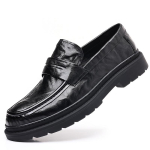 Meeste &Auml;rikasuaalsed Nahast Kingad Kleit Hingavad Libisemiskindlad Meeste Kingad Nahast Platvorm Loaferid Meeste Partii 44 black