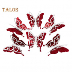 6 tk / komplekt 3D liblikaga seinakleebis Eemaldatav kahekihiline kleebis liblikaseina kunst Dekoratiivne kleebis Kodukontor Elutuba S&otilde;brap&auml;evapidu A