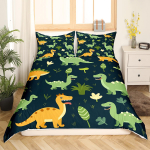 Dinosaurus Kattekott Poistele T&uuml;drukutele Armas Multikas Metsik Dino Voodipesu Komplekt Lastele Džungli Loomad Tekikate Kawaii Tekikate AU Single(140x210cm)