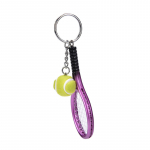 Metal Creative 3D Tennis Rackets Ball Key Chain Key Ring Gift Keychains lilla