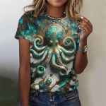 3D Prinditud Stereoskoopiline Loomade T-s&auml;rk Naistele Draakon F&ouml;&ouml;niks Graafilised T-s&auml;rgid Suvine Vabaaja T-s&auml;rk O-kaelusega Topid L&uuml;hikeste Varrukatega XL
