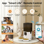 PAPIFEED kasside topeltkauss nutikas automaatne s&ouml;&ouml;tja kassitoit koeratoit lemmikloomatoit dispenser 7L suur maht &uuml;henda wifi taimer doseerimine 7L