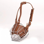 Koera koonu treeniv kaelarihm Pehmest nahast reguleeritavate hingavate rihmadega mask keskmise suurusega koertele Bulldogi &otilde;uekoerte tarvikud M