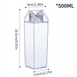 500 ml/1000 ml piimakarp veepudel, plastikust l&auml;bipaistev veepudel kaasaskantav piimahoidla mahla teepudel lekkekindel tass 401-500ml