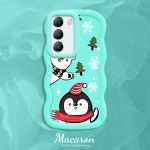 V&auml;rvitud muster Big Wave Edge pehme silikoon materjal Macaron telefoni &uuml;mbris p&otilde;rutuskindel kaitsev kummist korpus OnePlus Vivo Motorola Moto jaoks Vivo Y91C sinine