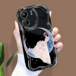 Armas koomiksimustriga kreemja tekstuuriga korpus, lainelise servaga pehme silikoonkaanega telefoni&uuml;mbris Xiaomi Redmi jaoks Xiaomi Poco C51 puhas