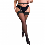 50-120KG Sukad sukahoidjaga &Uuml;lem&otilde;&otilde;dulistele Naistele Kuum Seksikas Sukkp&uuml;ksid Pluss Suurus V&otilde;rk Must Reieni K&otilde;rged Sukad XXXXXL XXXXXL 70KG-120KG