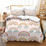 Vikerkaar Tekikott Komplekt S&uuml;da Armastus Voodipesu Komplekt Mikrokiud V&auml;rvilised Vikerkaare Pilved Tekikate &Uuml;heinimese Kuninga Suurus Lastele T&uuml;drukutele 70x133cm 2pcs