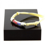 Pierres et Min&eacute;raux. Bracelet Tanzanite + Spinelle brut. Couleur beige. beež