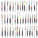 Pierres et Min&eacute;raux. Stylo min&eacute;raux B&eacute;ryl Morganite du Br&eacute;sil. Couleur Jaune dor&eacute;.