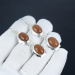 Naturaalsed Naturaalsed P&auml;ikesekivi Gemstone Konksuga K&otilde;rvar&otilde;ngad 925 Sterling H&otilde;bedast K&otilde;rvar&otilde;ngas, K&auml;sitsi Valmistatud Boho H&otilde;bedast Ehted Ripatsiga K&otilde;rvar&otilde;ngad, Aastap&auml;evakingitus 2.55"