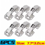90-kraadine terasest kapi hinged puurimata auk H&uuml;drauliline puhver hinged k&ouml;&ouml;gikapi kapi hinged m&ouml;&ouml;bli riistvara 6PCS