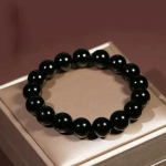 1 tk Meeste Kingitus unisex k&auml;ev&otilde;ru naturaalne obsidiaan Naiste 10/12/14/16mm must kuldne obsidiaan Aksessuaarid 10mm must
