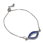 London Blue Topaz Handmade 925 Sterling Silver Bracelet 7-8 b3o56