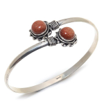 Red Sunstone Handmade 925 Sterling Silver Cuff Bracelet Adjustable o9m69