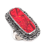 Natural Mosaic Jasper Gemstone 925 Sterling Silver Jewelry Ring Size 10 p7p74