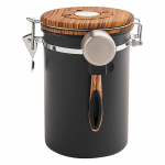 Kohvikann Roostevaba Teras 1.8L Vaakumtihendatud Mahuti Teravili Tee P&auml;hklid Purk &Otilde;hukindel Pakend S&auml;ilituskarp Kodu Toidun&otilde;u 1800ml must