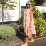 Retro &uuml;lisuur lapiline kleit naiste elegantne O-kaelusega volangidega varrukatega midikleidid naiste suvised volangidega p&auml;ikesekleit Vestidos S roosa