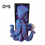 Kaheksajala raamatutugi, raamatunurk, 3D-kaheksajala kuju, raamaturiiuli kaunistus, vintage-fantaasia kaheksajala raamatuotsa kork kodukontori raamaturiiuli kaunistamiseks sinine