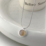 Must Ahhaat Tiigrisilm Kivi &Uuml;mmargune Kaelakee J&auml;&auml;tunud Matt Geomeetriline Ripats Hall Ahhaat Rangluukett