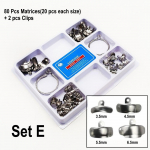 80pcs New Dental Sectional Contoured Metal Matrices Matrix set Matrix Bands rubber wedges with add-on wedges dentist materials 1 set E