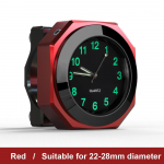 Mootorrattakellad 22&ndash;28 mm juhtrauda IPX7 veekindlast alumiiniumist kellaaeg Yamaha Kawasaki Honda Suzuki tarvikutele punane