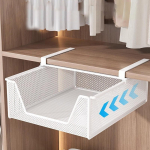 Hanging Pullout Drawer Basket Slide in Organizer under Cabinet Storage valge