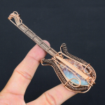 Caribbean Larimar Handmade Copper Wire Wrap Guitar Pendant 4.53 s5n12