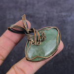 Aquamarine Handmade Copper Wire Wrap Jewelry Pendant 2.17 p6u69