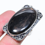 Sunsheen Obsidian Handmade 925 Sterling Silver Jewelry Ring Size 9 m4y37