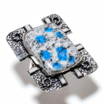 K2 Azurite Handmade 925 Sterling Silver Jewelry Ring Size 8.5 h0c59