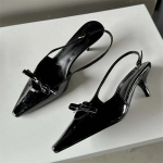 Moodsad terava varbaga pumbad Sandaalid Elegantsed Naised Slingbacks Pandral Rihm &Otilde;hukesed kontsad Naiste pulmapeo Muulad Kingad 35 must