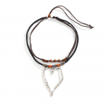 Tsingi sulamist kaelakee H&otilde;bedane suur s&uuml;da Choker metallist ripats kaelakee igap&auml;evaseks kandmiseks MIT heart1