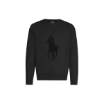 Polo Ralph Lauren &Uuml;hev&auml;rviline tikitud logoga &uuml;mmarguse kaelusega dressipluus Meeste dressipluus Must 710766862-001 S