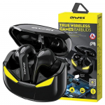 Awei Słuchawki Bluetooth 5.0 T35 Tws+ Stacja Dokująca Gamingowe Czarny/Black