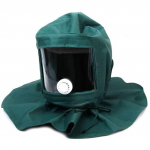 Liivapritsit&ouml;&ouml; kapuutsiga m&uuml;ts l&otilde;uendist &otilde;lasall liivapritsit&ouml;&ouml; kaitsev n&auml;okate tolmukindel kapuuts pihustamiseks