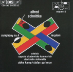 CD ALFRED SCHNITTKE - UPPSALA AKADEMIS - S&uuml;mfoonia nr. 4; Requiem BISCD497 BIS 1990 Rootsi Tants & Elektroonika Kasutatud