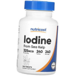 Jooditabletid, Iodine 325 Tabs, Nutricost 240 tab (36647037) 240tab