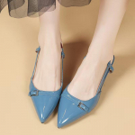 Stiletto naiste terava ninaga lakknahast uued avatud tagakannaga lahedad sussid retro suve prantsuse haldjalik tuulega kotipeaga sandaalid 35 burgundiapunane