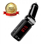 DimiDay&reg; Komplekt Juhtmevaba FM-saatja Bluetooth Autoadapter Raadio k&auml;ed-vabad k&otilde;nedega, Muusika juhtimine. must