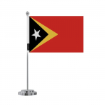 Drapeau de bureau - idamaine Timor - 14 x 21 cm - Pol&uuml;ester - Rekto/verso mulje - Acier oks&uuml;deerimata