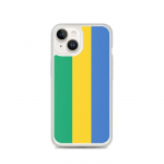 Coque pour iPhone - PIXELFORMA - iPhone 14 - Drapeau du Gabon - Silikoonist supp - Design l&eacute;ger