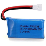 1-pakk LiPo akut 3,7 V 380 mAh | Laetav RC-droonide ja nelikopterite jaoks | &Uuml;hildub Hubsan X4 H107L H107C H107D, V252, JXD 385-ga sinine