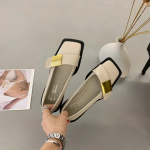 Ruudukujulise ninaga naiste jalatsid mokassiinid kontsaga madalad beežid luksusbr&auml;nd uusim madal hind populaarsed kevad 39 naiste madalad kingad 37