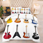 3D Klassikaline kitarr Elektrikitarr Voodipesukomplekt Punkrokkmuusika Tekikott Komplekt Tekikott Queen Size Lastele Poistele Noormehele EU Single 135x200cm